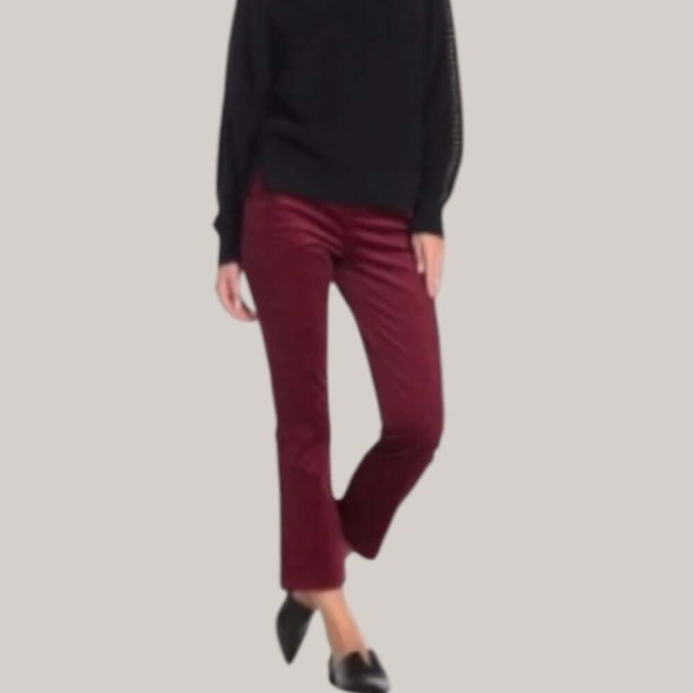 Joie Marcena cropped corduroy pants red blackberry women's size 10